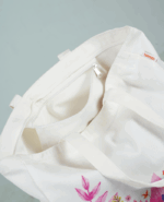 Stylish Cotton Tote Bag With Floral Art Print - Image 4