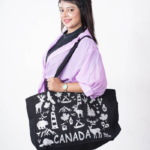 Stylish Tote Bag with Glitter Print - Eye-catching, eco-friendly cotton bag with sparkling glitter design, perfect for adding a touch of glamour to your daily essentials. By Tamanbazar.