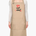 Cotton Kitchen Apron for Men and Women with Adjustable Straps & Pockets