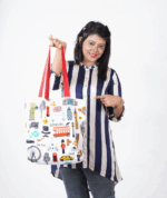 All body printed cotton tote bag - Image 3