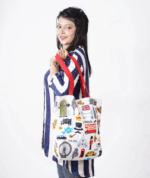 All body printed cotton tote bag